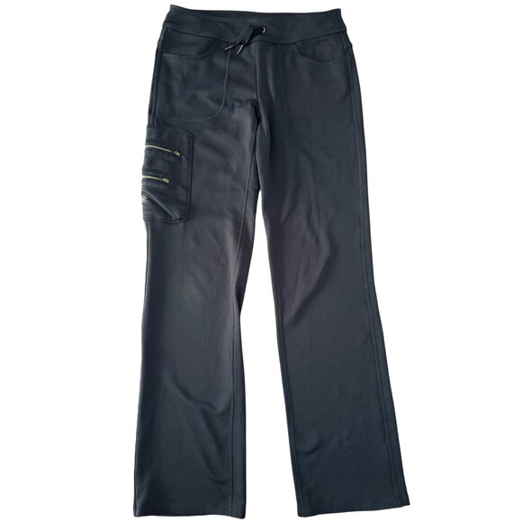 Athleta Wide Leg Utility Fleece Lined Sweatpants in Navy Blue Size Small Tall - Picture 2 of 15